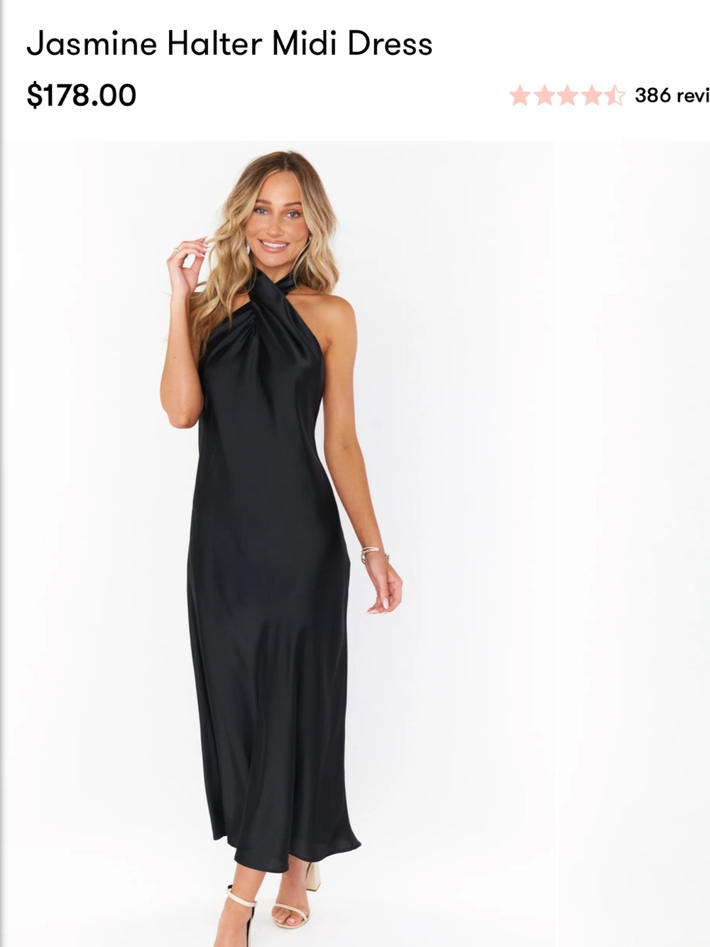 Jasmine One-Shoulder Satin Midi Dress - Black